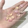 Original oro romano pétalos de cristal checo jade blanco degradado polvo melocotón oro jade accesorios de joyería diy material de horquilla