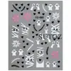 Pegatinas Dulces y Geniales para Uñas de Halloween Fantasma Lindo Telaraña Rosa y Negra Puntada de Corazón Calcomanías con Atmósfera de Dibujos Animados