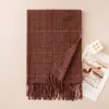 Cachecol de imitação de caxemira para mulheres, versão coreana, novo estilo de inverno, xale quente versátil de alta qualidade, xale para ar condicionado e aquecedor de pescoço com estampa pied-de-poule