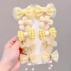 Grampo de Cabelo Flor Laço Fofo Estilo Coreano Acessório de Cabelo para Meninas Pequenas, Presilha para Franja, Grampo de Cabelo para Crianças, Não Danifica o Cabelo, Acessório de Cabelo para Meninas