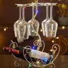 Criativo Suporte de Vinho Doméstico Porta Garrafas de Vinho Suporte de Taças de Vinho de Cabeça para Baixo Armário de Vinho Estilo Europeu Enfeites Suporte de Vinho