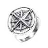 Anillo de Brújula Nuevo Punk de Acero Inoxidable, Estilo Europeo y Americano, Directamente de Fábrica