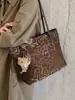 Bolsa de mano grande estilo retro Yaozi, nueva bolsa de hombro para ir al trabajo y casual, moderna bolsa de compras con estampado de leopardo para mujer
