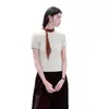 Caramelo Cacao ~ Bufanda Larga de Lunares Marrones para Mujer Nueva Bufanda Correa Fina para el Cuello Accesorios Cinta de Gasa Marrón