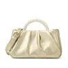 Moda Estilo Coreano Chica Bolso Pequeño de Mano Tejido con Perlas Mujer 2027 Nuevo Plegado Hombro Único Cruzado Bolso Nube