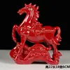 Adornos de Caballo Rojo de Cerámica Par de Reclutamiento Mascota Beicai Inauguración Casa Nueva Sala de Estar Oficina Hogar Adornos