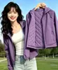 2026 Nueva Chaqueta con Capucha para Mujer Cintura Ajustada Adelgazante Ropa Exterior Otoño Corta para Exteriores Chaqueta Softshell Chaqueta Ajustada para Mujer Cuero