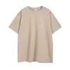 Popular Camiseta de Algodón 260g Tendencia Nacional Versión Grande Hombros Descubiertos Color Sólido para Hombres y Mujeres Estampado Oversize Manga Corta Pesada Personalización