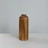 Jarrón Decorativo de Madera Maciza Estilo Wabi-Sabi para Hogar, Oficina, Casa de Huéspedes, Sala de Estar, Arreglo Floral, Recipiente de Madera para Flores