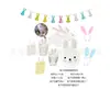 Juego de vajilla desechable de Pascua, plato de papel, vaso de papel, toalla de papel, cuerda, bandera, fiesta de cumpleaños infantil