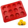 Molde Cilíndrico de Silicona para Pastel de 12 Piezas, Molde para Hornear Mousse y Pan, Resistente a Altas Temperaturas, Utensilios de Cocina para Hornear