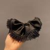 Anel Elegante Francês com Renda de Diamante Brilhante Anel Grande Elegante com Laço Acessórios de Cabelo Elegantes para Rabo de Cavalo Corda de Amarração Elegante Novo
