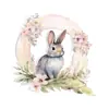 Colgante de Conejo de Acrílico con 26 Letras de Pascua Transfronterizo, Colgante Decorativo de Conejo de Letra Acrílica para el Hogar