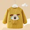 Babeo impermeable de pana de manga larga para otoño e invierno, diseñado para usarse al revés, para comer y proteger la ropa de las manchas