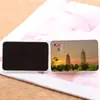 Taiyuan Pegatina de Vidrio Escénico para Refrigerador Templo de las Dos Pagodas Montañas con Atardecer Bosques Paisajes Antiguos Souvenir Creativo Cultural Regalo Magnético Hogar