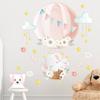 Rosa balão de ar quente animal parceiro adesivos decorativos quarto infantil jardim de infância layout layout adesivos de parede auto-adesivo removível