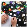 Tarjeta de Rascar Arcoíris Máscara de Animal DIY Fiesta Decoración Facial con Bolígrafo de Bambú Estéreo