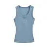 Sexy top sin mangas gris estilo americano para mujer, prenda exterior de verano, con tirantes anchos para disimular los rollitos laterales, top moderno sin mangas
