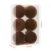 Conjunto de Bolas de Natal com Flocagem 8cm Pingente DIY Atmosfera de Natal Caixa com Decoração para Árvore de Natal Bola Pingente Pronta para Venda