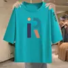 Camiseta de manga tres cuartos para comercio exterior transfronterizo, camiseta casual estampada de corte holgado para mujeres de mediana edad y mayores