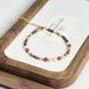 Pulsera de Acero de Titanio Piedra Natural Pulsera de Perlas de Cristal Ins Pulsera de Perlas de Agua Dulce Natural Piedra Arena Dorada Joyería al por Mayor