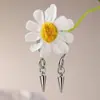 Anillo para Pezón en Forma de U de Acero Inoxidable Piercing Falso Colgante Cadena para Pezón Gota de Agua Incrustada Zirconia Adorno para Pezón Clavo para Pezón Piercing Falso Anillo Falso para Pezón