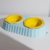 Tigela de Gato em Formato de Flor de Cerâmica, Tigela para Pet, Tigela para Cachorro, Tigela para Comida de Gato, Duas Tigelas em Uma, Antiderramamento, Tigela de Alimentação para Gato com Proteção de Pescoço, Tigela de Água