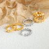 Gargantilla Francesa Acero de Titanio Forma de Llama Ondulada Anillo Geométrico Irregular Anillo Nicho Joyería de Oro Joyería Pulsera