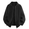 2026 Nuevo Suéter de Punto Transfronterizo Otoño/Invierno para Hombre, Sencillo, Cuello de Solapa, Doble Cremallera, Talla Grande, Chaqueta Suéter Casual de Moda