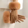 Guantes de Invierno Cálidos para Mujer, Gamuza Felpa, Cómodos y Gruesos, a Prueba de Viento y Frío, Adecuados para Ciclismo y Conducir, Guantes con Pantalla Táctil