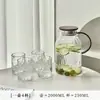 Copo de Água de Luxo Leve Conjunto Doméstico Bule de Água Fria Bule Resistente a Altas Temperaturas Xícara de Chá Hospitalidade Copo de Vidro Simples Conjunto de Chá para Beber Água