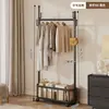 Tendedero de Ropa de Doble Barra, Perchero de Ropa de Gran Capacidad, Tendedero de Ropa Pequeño Simple de Pie para Dormitorio, Perchero de Ropa y Sombrero para Dormitorio