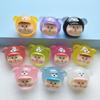 Luminous Stereo Cartoon Sister Bear Head Live Bolsa Cega Micro Ornamentos de Paisagem Pingente Artesanal DIY Acessórios de Resina