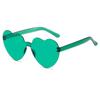 Nuevas Gafas de Sol Corazón Melocotón Jelly para Mujer, Gafas de Sol de Una Pieza Oceánicas Sin Montura, Gafas de Corazón, Gafas de Sol Lindas y Divertidas