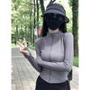 Chamarra de Yoga para Mujer con Cuello Alto, Cierre, Ajuste Ceñido, Secado Rápido, Transpirable, Top de Entrenamiento para Pilates, Versátil para Fitness y Correr