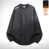 Sudadera con forro polar para hombre, nuevo modelo otoño e invierno 2025, cuello redondo, corte holgado, sin capucha, chaqueta de manga larga para hombre, moderna