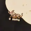 Accesorios DIY Hechos a Mano Estilo Chino Abanico de Boda de Novia Abanico Redondo Estilo Antiguo Colgante Decorativo Borla Materiales Taza de Té