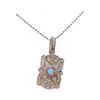 Lujo Ligero Zirconia Geométrico Ovalado Cuadrado Flor Cadena de Suéter Colgante Ajustable Nicho Exquisito de Gama Alta Collar