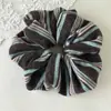 Goma para el pelo de rayas estilo coreano, sensación relajada y perezosa, scrunchie de lana tejido para otoño e invierno, cuerda para coleta
