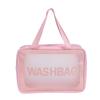 Conjunto de Bolsas de Maquiagem e Higiene Pessoal Três Peças em PU Transparente, Bolsa de Banho Impermeável de Grande Capacidade, Bolsa de Armazenamento Portátil Semitransparente Fosca para Mulheres