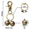 Llavero de Campana de Latón Transfronteriza Campana de Gato y Perro, Crujiente DIY para Collar de Mascota Clip para Perro Campana de Metal Colgante para Mochila