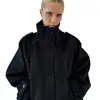 Abrigo de lana de alta calidad, elegante, con cuello alto, gris, transfronterizo europeo y americano, chaqueta casual holgada para mujer para otoño e invierno