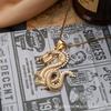 Collar con Colgante de Dragón Dorado Personalizado de Nuevo Estilo Transfronterizo Cadena para Suéter Estilo Callejero Joyería para Hombres, Fresco y Moderno Fábrica Mayorista
