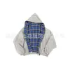Sudadera Cardigan Lavada de Doble Cara Estilo Americano para Hombre, Primavera y Otoño, Diseño de Nicho, Chaqueta con Capucha Holgada Retro a la Moda