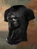 Camiseta de Manga Corta con Estampado 3D Estilo Étnico Retro Europeo y Americano 2025 Nueva Primavera y Verano para Hombre Cuello Redondo Ojo de Horus