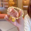 Novo Bracelete de Cristal Dourado Estilo Chinês Gordo da Sorte Imitação de Cabelo Dourado Design de Nicho Ins Estilo Nacional de Alta Qualidade Bracelete Atrai-Riqueza Presente para Mulheres