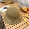 Sombrero de Paja de Nuevo Estilo 2022 para Mujer Verano Sombrilla Protector Solar Vacaciones en la Playa Junto al Mar Plegable Estilo Francés Sombrero de Pescador Tejido de Paja Estilo Japonés
