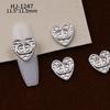 Nuevos accesorios de aleación para decoración de uñas con forma de corazón torcido tridimensional liso con diseño de amor hueco retro japonés