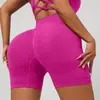 Shorts Esportivos Transfronteiriços Levanta Bumbum, Shorts Fitness Sem Costura Estilo Europeu e Americano, Calças de Yoga Esportivas para Exterior com Cintura Alta e Controle de Barriga