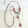 Collar de Cerámica Estilo Étnico Retro Joyería Diseño de Nicho Cadena para Clavícula Versátil Cadena Tejida para Suéter Lujo Ligero Sensación de Alta Gama